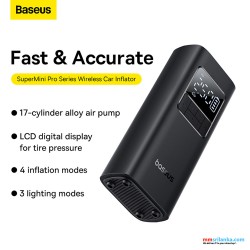 Baseus Super Mini Pro Series Wireless Car Inflator Cluster Black (6M)